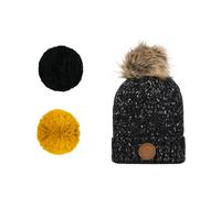 Cabaïa - Cappello con 3 pompon intercambiabili - Lynchburg Beanie Black - Nero