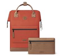 Cabaïa - Zaino Adventurer Bogota - Maxi 23L - Idrorepellente - scomparto per PC fino a 15″ - 2 tasche intercambiabili - Vegan certificato - Zaino da viaggio, lavoro e scuola - Arancia