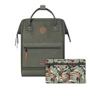 Cabaïa - Zaino Adventurer Busan - Medium 18L - Idrorepellente - scomparto per PC fino a 13″ - 2 tasche intercambiabili - Vegan certificato - Zaino da viaggio, lavoro e scuola - Verde