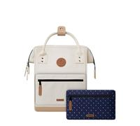 Cabaïa - Zaino Adventurer Cap Town - Medium 18L - Idrorepellente - scomparto per PC fino a 13″ - 2 tasche intercambiabili - Vegan certificato - Zaino da viaggio, lavoro e scuola - Beige