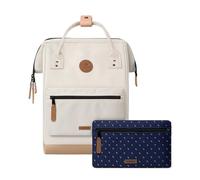 Cabaïa - Zaino Adventurer Cap Town - Medium 18L - Idrorepellente - scomparto per PC fino a 13″ - 2 tasche intercambiabili - Vegan certificato - Zaino da viaggio, lavoro e scuola - Beige