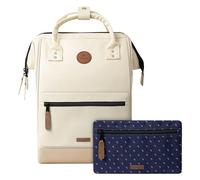 Cabaïa - Zaino Adventurer Cap Town - Mini 10L - Idrorepellente - scomparto per PC fino a 10,5″ - 2 tasche intercambiabili - Vegan certificato - Zaino da viaggio, lavoro e scuola - Beige