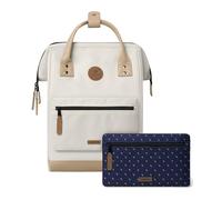 Cabaïa - Zaino Adventurer Cap Town - Mini 10L - Idrorepellente - scomparto per PC fino a 10,5″ - 2 tasche intercambiabili - Vegan certificato - Zaino da viaggio, lavoro e scuola - Beige