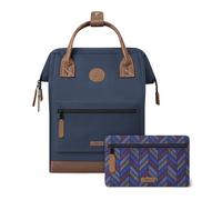 Cabaïa - Zaino Adventurer Chicago - Medium 18L - Idrorepellente - scomparto per PC fino a 13″ - 2 tasche intercambiabili - Vegan certificato - Zaino da viaggio, lavoro e scuola - Blu