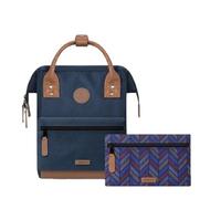 Cabaïa - Zaino Adventurer Chicago - Small 10L - Idrorepellente - scomparto per PC fino a 10,5″ - 2 tasche intercambiabili - Vegan certificato - Zaino da viaggio, lavoro e scuola - Blu