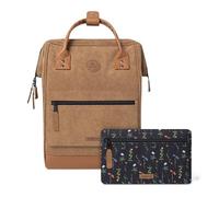 Cabaïa - Zaino Adventurer Dubaï - Medium 18L - Idrorepellente - scomparto per PC fino a 13″ - 2 tasche intercambiabili - Vegan certificato - Zaino da viaggio, lavoro e scuola - Marrone