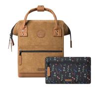 Cabaïa - Zaino Adventurer Dubai - Small 10L - Idrorepellente - scomparto per PC fino a 10,5″ - 2 tasche intercambiabili - Vegan certificato - Zaino da viaggio, lavoro e scuola - Marrone