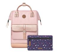 Cabaïa - Zaino Adventurer Queretaro - Maxi 23L - Idrorepellente - scomparto per PC fino a 15″ - 2 tasche intercambiabili - Vegan certificato - Zaino da viaggio, lavoro e scuola - Rosa