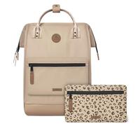 Cabaïa - Zaino Adventurer Lobito - Maxi 23L - Idrorepellente - scomparto per PC fino a 15″ - 2 tasche intercambiabili - Vegan certificato - Zaino da viaggio, lavoro e scuola - Beige