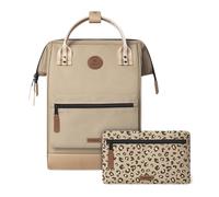 Cabaïa - Zaino Adventurer Lobito - Medium 18L - Idrorepellente - scomparto per PC fino a 13″ - 2 tasche intercambiabili - Vegan certificato - Zaino da viaggio, lavoro e scuola - Beige