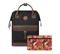 Cabaïa - Zaino Adventurer Managua - Medium 18L - Idrorepellente - scomparto per PC fino a 13″ - 2 tasche intercambiabili - Vegan certificato - Zaino da viaggio, lavoro e scuola - Nero