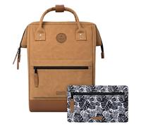 Cabaïa - Zaino Adventurer Moscow - Mini 10L - Idrorepellente - scomparto per PC fino a 10,5″ - 2 tasche intercambiabili - Vegan certificato - Zaino da viaggio, lavoro e scuola - Marrone