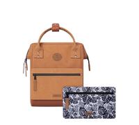 Cabaïa - Zaino Adventurer Moscow - Mini 10L - Idrorepellente - scomparto per PC fino a 10,5″ - 2 tasche intercambiabili - Vegan certificato - Zaino da viaggio, lavoro e scuola - Marrone