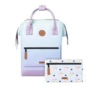 Cabaïa - Zaino Adventurer Mykonos - Medium 18L - Idrorepellente - scomparto per PC fino a 13″ - 2 tasche intercambiabili - Vegan certificato - Zaino da viaggio, lavoro e scuola - Blu