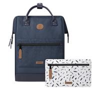 Cabaïa - Zaino Adventurer Port Antonio - Medium 18L - Idrorepellente - scomparto per PC fino a 13″ - 2 tasche intercambiabili - Vegan certificato - Zaino da viaggio, lavoro e scuola - Blu