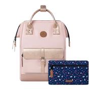 Cabaïa - Zaino Adventurer Queretaro - Medium 18L - Idrorepellente - scomparto per PC fino a 13″ - 2 tasche intercambiabili - Vegan certificato - Zaino da viaggio, lavoro e scuola - Rosa
