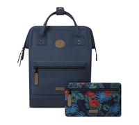 Cabaïa - Zaino Adventurer Reykjavik - Medium 18L - Idrorepellente - scomparto per PC fino a 13″ - 2 tasche intercambiabili - Vegan certificato - Zaino da viaggio, lavoro e scuola - Blu
