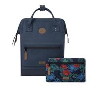 Cabaïa - Zaino Adventurer Reykjavik - Medium 18L - Idrorepellente - scomparto per PC fino a 13″ - 2 tasche intercambiabili - Vegan certificato - Zaino da viaggio, lavoro e scuola - Blu