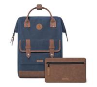 Cabaïa zaino per il tempo libero con scomparto per laptop Adventurer Waxed Cotton Backpack Montalivet blu scuro