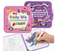 cabaro Set di 2 libri da colorare ad acqua in EVA, per bambini dai 3 anni in su, resistenti agli strappi e impermeabili