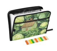 Cabbage House - Cartella con tasca, 13 tasche, formato A4, formato lettera, con chiusura a cerniera, per cartelle da ufficio