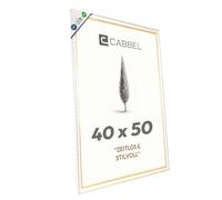 CABBEL Cornice CELI 40x50 cm Oro/Bianco - Cornice Barocca da Parete - Acrilico Infrangibile - Per Poster, Diplomi, Decorazioni Raffinate - Per Casa, Studio, Interni Eleganti