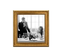 CABBEL Cornice portafoto 30x30 cm, in argento vintage, stile barocco elegante, con vetro acrilico infrangibile - per poster, foto o certificati - perfetta per soggiorno, ufficio o galleria