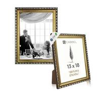 CABBEL Cornici CELI 13x18 cm Oro Set da 2 - Cornici Barocche da Tavolo - Acrilico Infrangibile - Per Foto, Ricordi, Decorazioni - Ideali per Studio, Regalo, Interni Classici