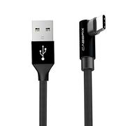 CABBRIX® Cavo di ricarica USB C su USB C da 1,5 m, in alluminio, cavo USB tipo C, in nylon, per Samsung Galaxy S9 S8 HTC U11/HTC 10, LG G5/LG G6, Galaxy A3/A5/A7 2017, nero