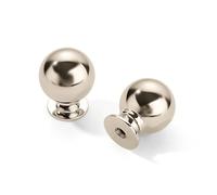 CABDM Confezione da 6 pomelli vintage a sfera da 2,5 cm, in nichel lucido, per armadietti da cucina, cassetti, per cassetti.