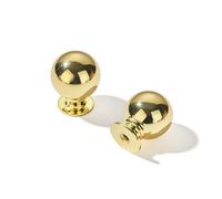 CABDM Confezione da 6 pomelli vintage a sfera da 2,5 cm, in ottone lucido, per armadietti da cucina, cassetti, pomelli per cassetti.