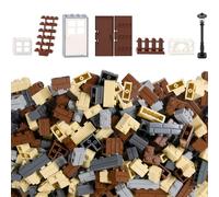 Cabeeskii 337 mattoni sfusi, profilo muratura, compatibili con blocchi base | Blocchi di mattoni da parete, includono inoltre porte, finestre, recinzioni e un set di blocchi da costruzione