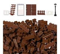 Cabeeskii 337 mattoni sfusi, profilo muratura, compatibili con blocchi base | Blocchi di mattoni da parete, includono inoltre porte, finestre, recinzioni e un set di blocchi da costruzione