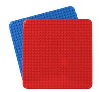 Cabeeskii Grande Base per Costruzioni Compatibile con Lego Duplo, 38 x 38 cm, Giocattolo da Costruzione per Ragazze e Ragazzi (2 Pezzi, Rosso, Blu)