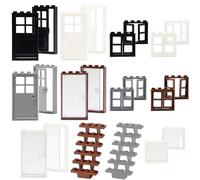Cabeeskii Set di 50 blocchi per porte e finestre, accessori per porte, finestre, set di recinzioni compatibili con tutte le marche