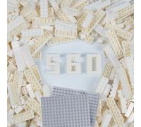 Cabeeskii Set di 560 mattoncini classici da costruzione, pietre bianche sfuse in 7 misure, set di ricarica classici di mattoncini compatibili con tutte le principali marche, Basic Bricks per bambini e
