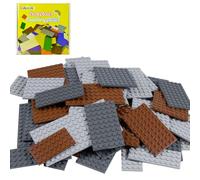 Cabeeskii, set di 60 pezzi di piastre da costruzione in 11 dimensioni e 3 colori, piastre base classiche compatibili con la maggior parte dei marchi, set di piastre da costruzione (grigio scuro