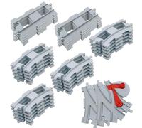 Cabeeskii Treno binari ferroviari giocattolo Binari ferroviari giocattolo, costituito da binari incrociati dritti e curvi, compatibili con il leader di mercato da 2 anni (32 pezzi).