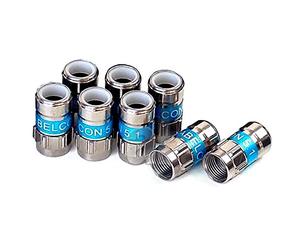 Cabelcon, connettori a compressione F-56 5.1 autoinstallanti blu RG6, 7 mm, nitinol single 8 pezzi Blu
