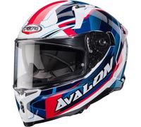 Caberg Avalon X Optic Casco, bianco/blu/rosso, Taglia S (55/56)