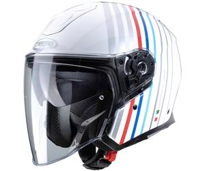 Caberg Flyon Bakari Casco Jet, bianco-rosso-blu, taglia S per maschi