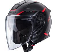 Casco Jet Caberg Flyon II Boss Grigio Opaco Rosso Nero S