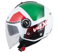 Caberg Riviera V4 X Alpha Casco Jet, bianco-rosa-verde, taglia S per maschi