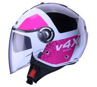 Caberg Riviera V4 X Alpha, casco aperto XS female Bianco/Nero/Fucsia