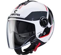 Caberg Riviera V4 X Geo, casco jet XS male Bianco/Nero/Rosso