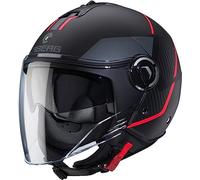 Caberg Riviera V4 X Geo, casco jet XS male Opaco Nero/Grigio/Rosso