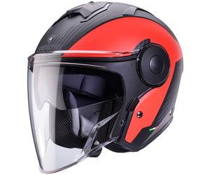 Caberg Soho Milano Casco Jet, nero opaco/rosso, Taglia M (57/58)