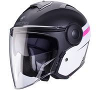 Caberg Soho Zephir Casco Jet, nero opaco/bianco/rosa, Taglia M (57/58)