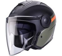 Caberg Soho Zephir Casco Jet, nero opaco/oliva/arancione, Taglia M (57/58)