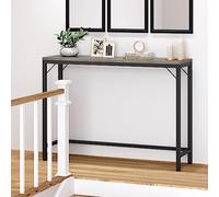CABIHOME Tavolo consolle stretto da 23,1 cm, dietro il divano, per soggiorno, con metallo e MDF, tavolo industriale per corridoio, ingresso, grigio